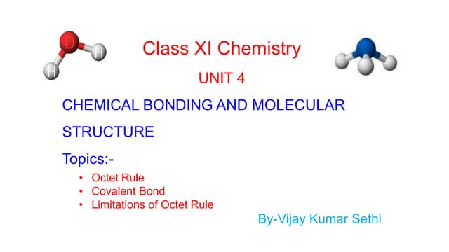 Chemical Bonding and Molecular Structure Class 11 Notes Chemistry ...