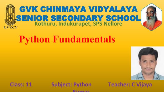 Python Fundamentals Class 11
