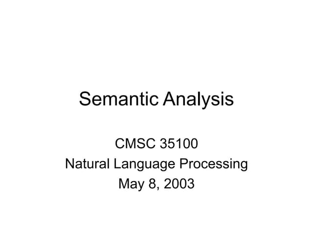 nlp semantic for parsing ... mmmmmmmmmmmm