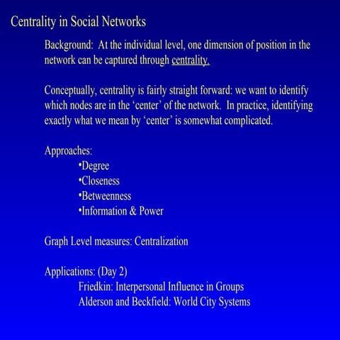 Study of different Centrality techiniques