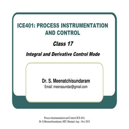 Class 17   integral and derivative control mode