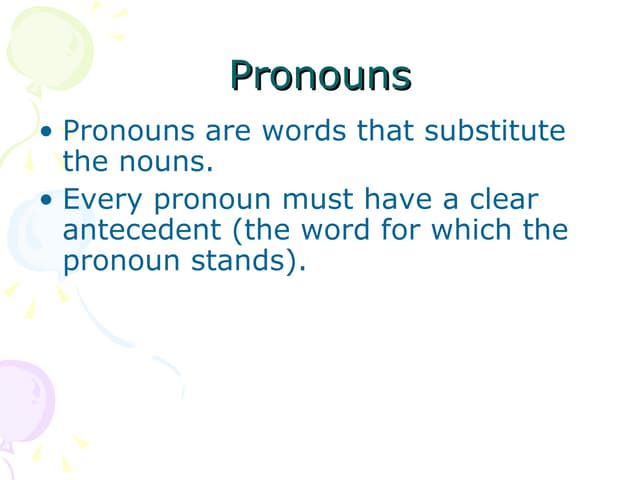 Class 1  Pronouns   Iza May 16 2009