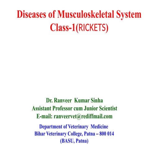 Rickets(disesases of musculo skeletal system) | PPTX