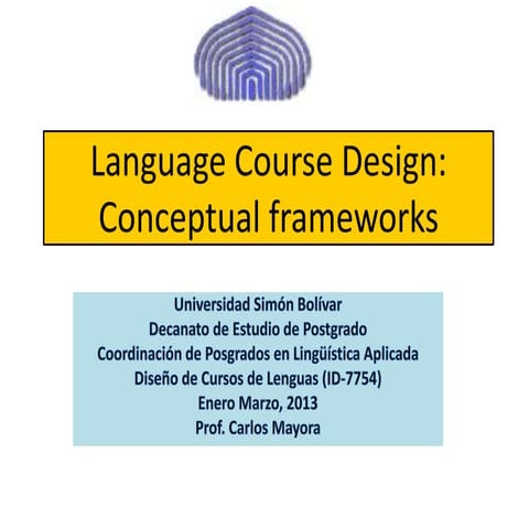 Conceptual frameworks in language course design
