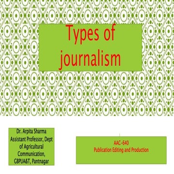 Types of Journalism