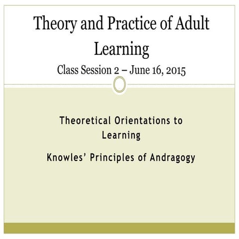 Class 2    knowles principles of andragogy rev