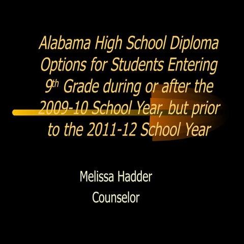 SCHS Class of 2013 & After - Diploma Options & Re
