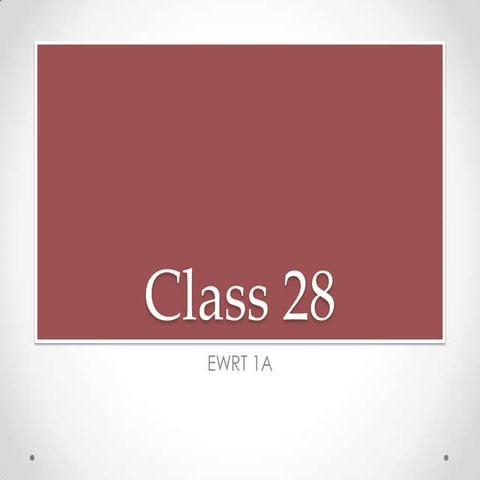 Class 28 | PPT