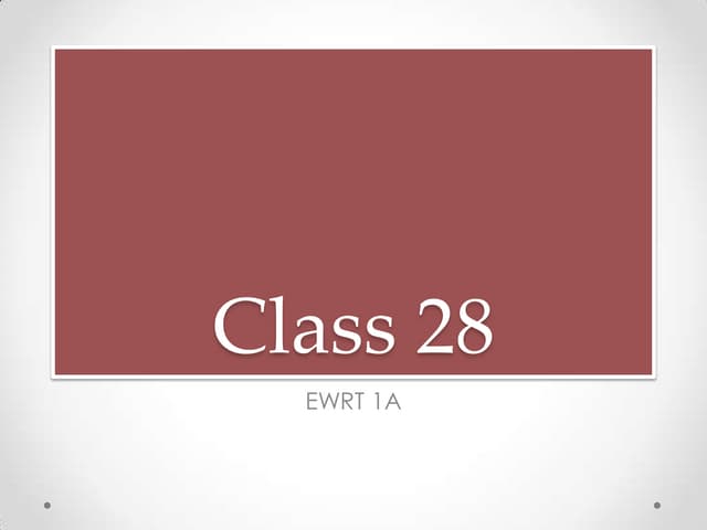 Class 28 | PPT