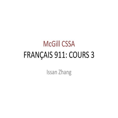 CSSA French Class Lesson 3 | PDF