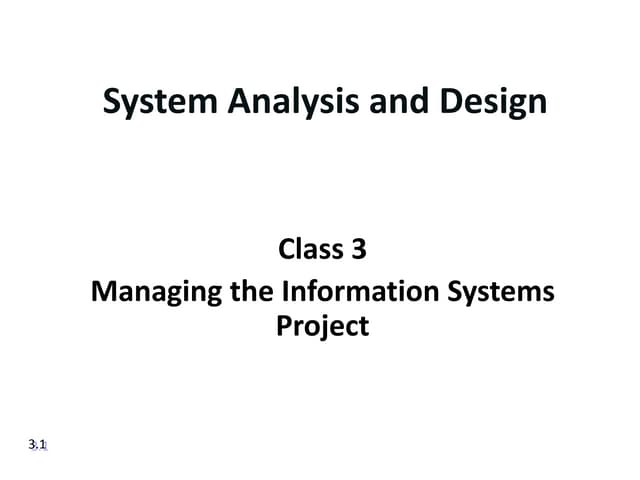 system analysis and design Class 3