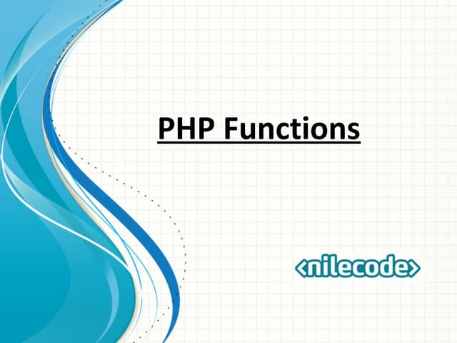 Class 3 - PHP Functions