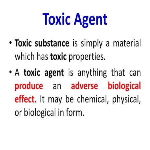 classification of toxins