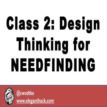 The Creative Entrepreneur: Stanford Class3 New Product Ideation