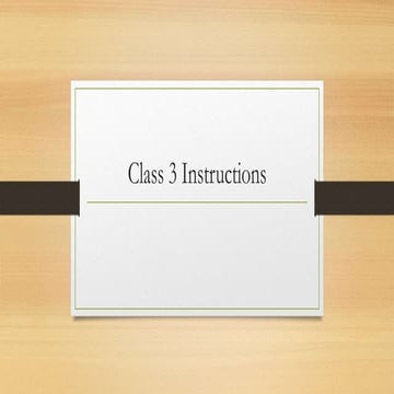 Class 3 instructions | PPTX