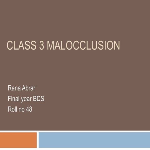 Class 3 malocclusion