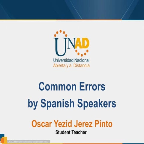 Common errors by spanish speakers 