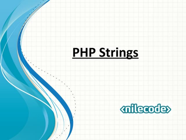 Class 5 - PHP Strings | PPT
