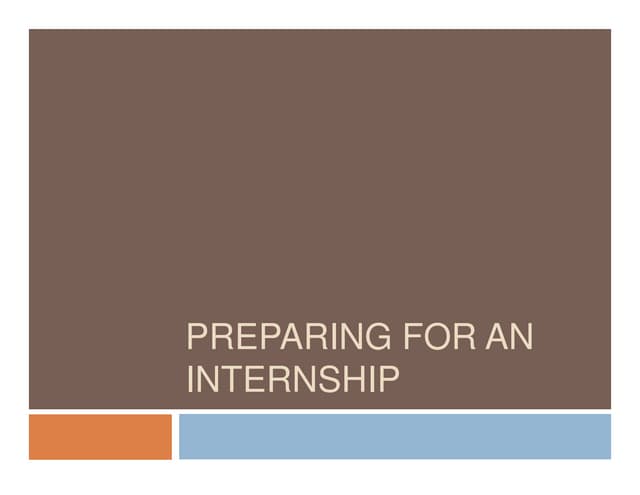 Class 5   preparing for an internship