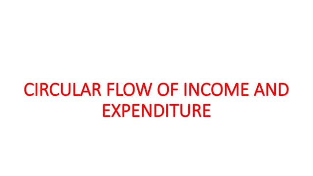 Class 5 Circular flow of Income in economics