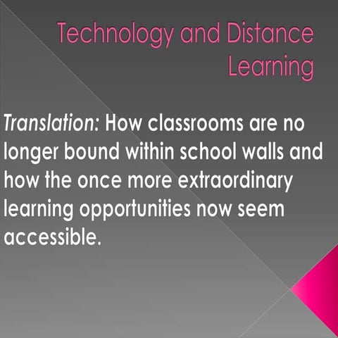 Technology and Distance Learning