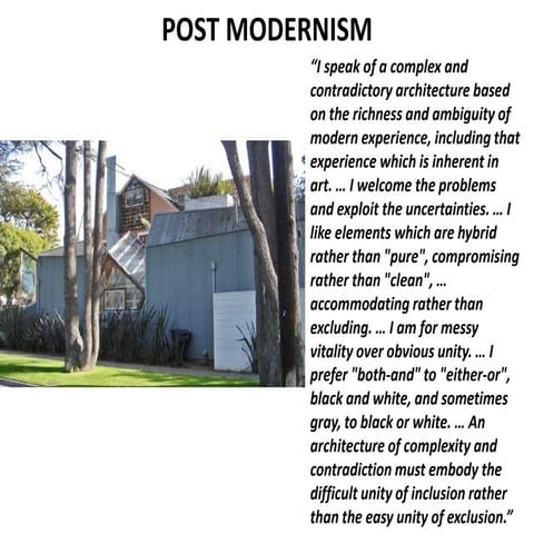 Class 6 introduction to post modernist architecture