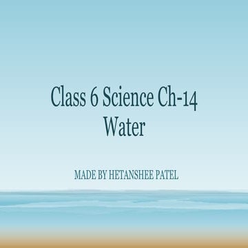 Class 6 science ch 14 water