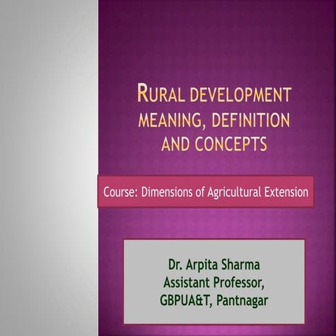 Rural Development Meaning, definition and concepts