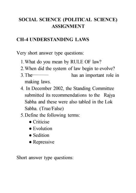 Class 8 Chapter 4 Understanding Laws civics extra questions and answers