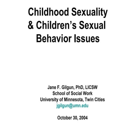 Children with Sexual Behavior Issues | PPT