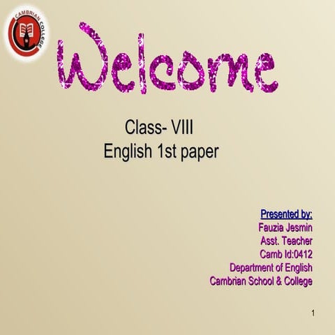 Class 8 english lesson 1-the wheel