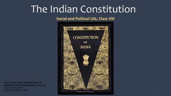 Class 8 Social Studies Civics Ch 1 The Indian Constitution | PPTX