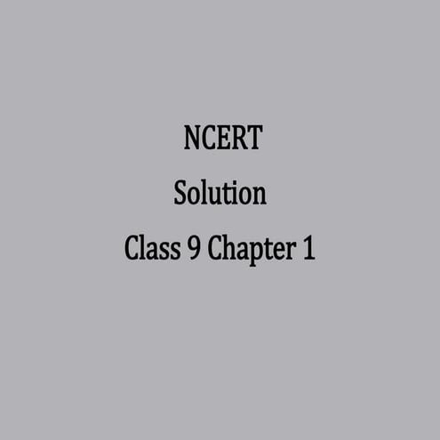 Class 9 full Chapter 1 with all exerisese