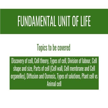 Class 9 fundamental unit of life