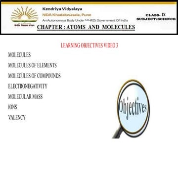 Class 9 ppt 3 ch 3 atoms and molecules