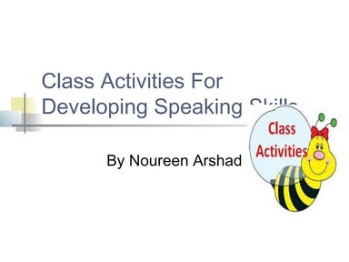 Class activities for developing speaking skills