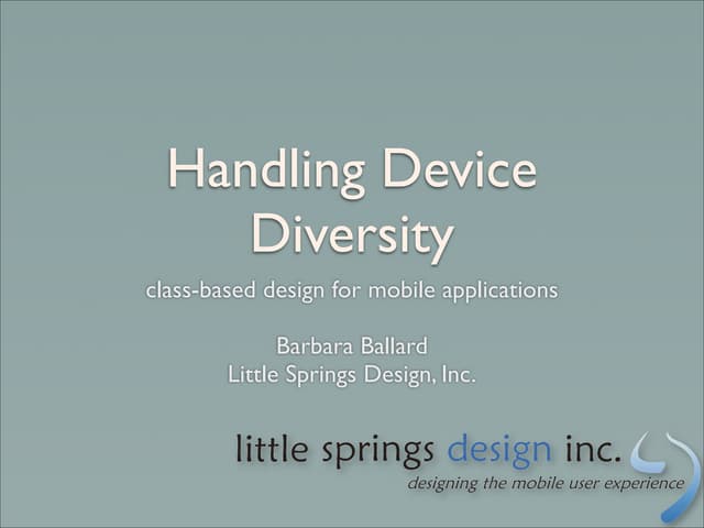 Class-based design for mobile development