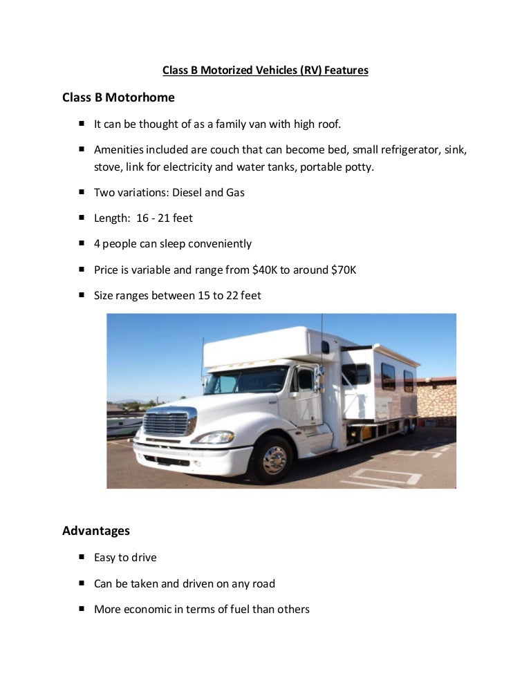 What Is A Class B Vehicle