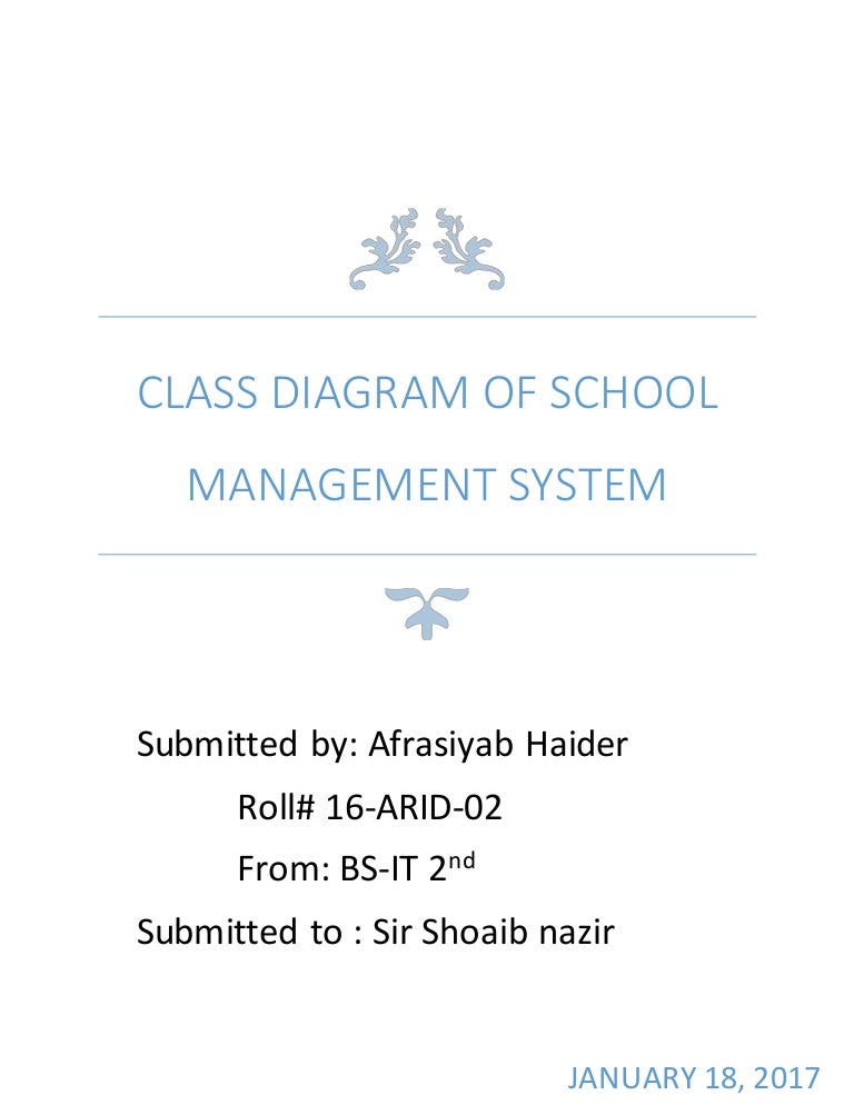 Class Diagram Of School Management System  Oop