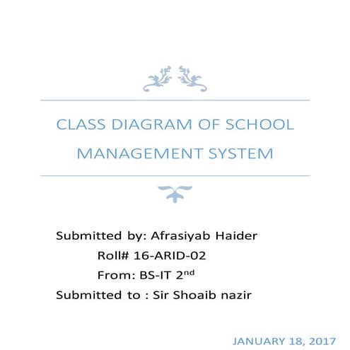 Class diagram of school management system (OOP) | DOCX | Auto Type ...