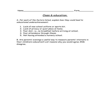 Class edu worksheet