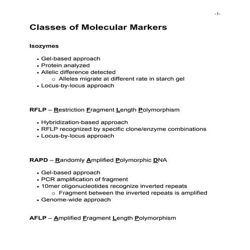 Classes of-molecular-markers