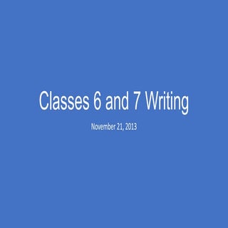 Classes 6 and 7 writing
