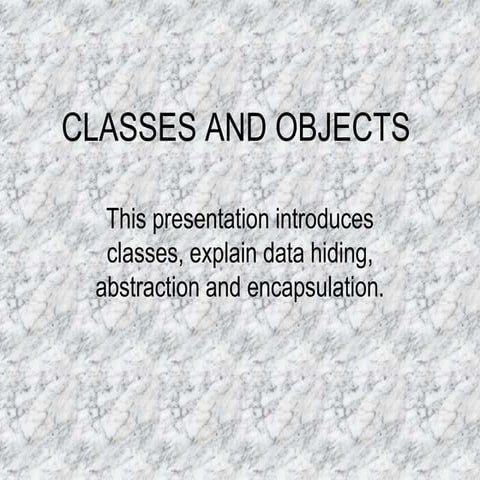 CLASSES AND OBJECTS IN C++ +2 COMPUTER SCIENCE | PPT