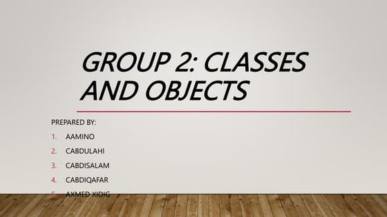 Class and objects | PPT