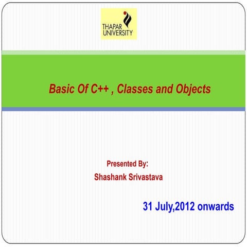 Classes and objects till 16 aug | PPTX