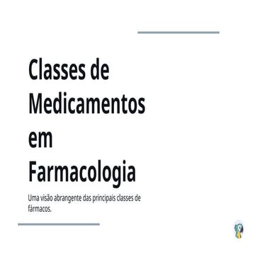 Classes de Medicamentos em Farmacologia aplicativa