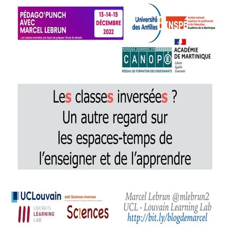 Les classes inversées ? Un autre regard sur  les espaces-temps de l’enseigner...