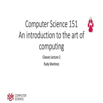 CS 151 Classes lecture 2 | PPT