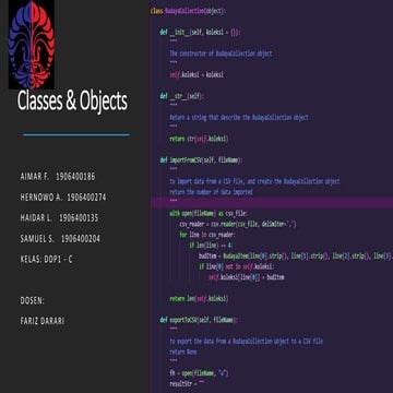 Classes and object | PPT